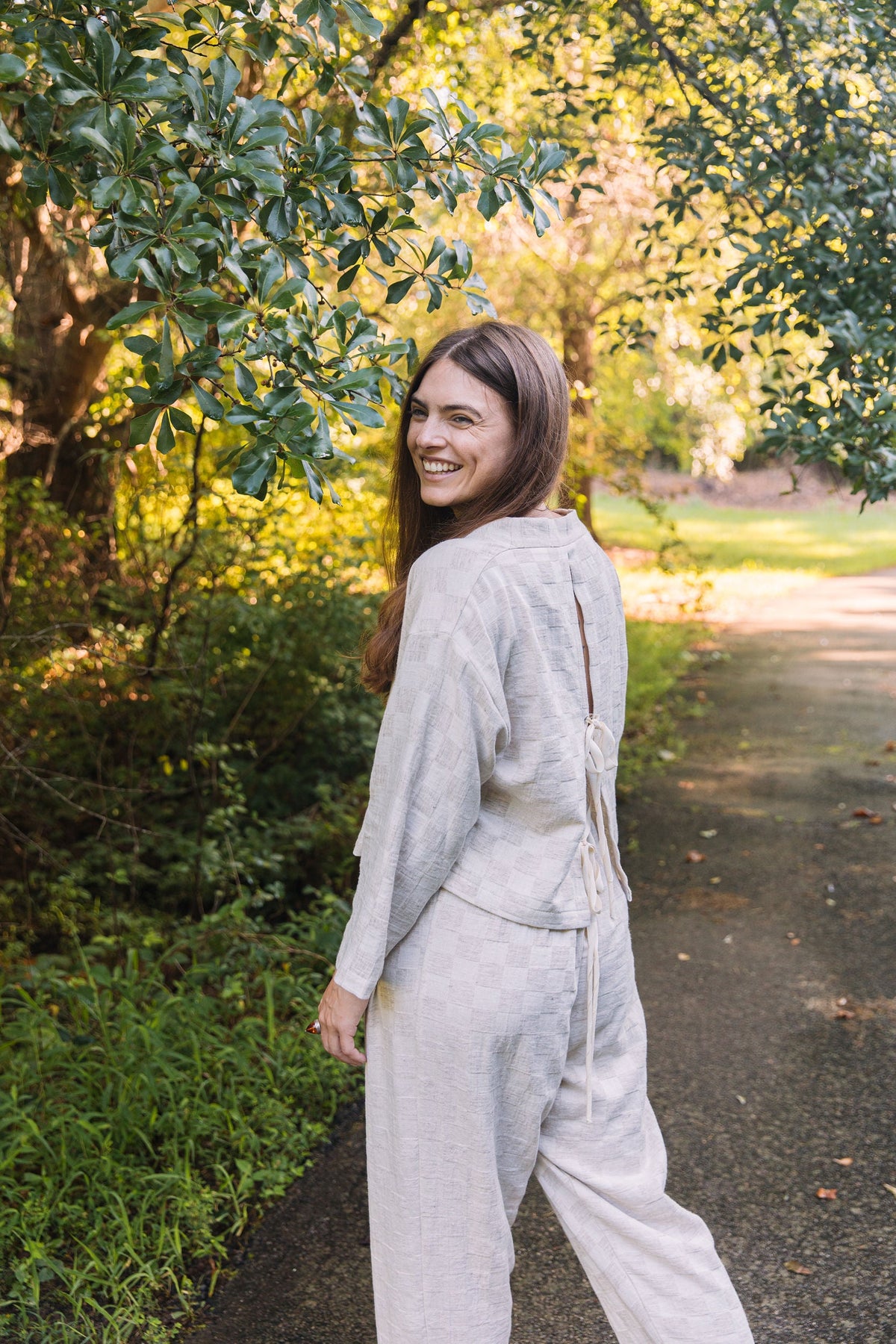Artisan Handwoven Hemp Jacquard Vented Crop Blazer