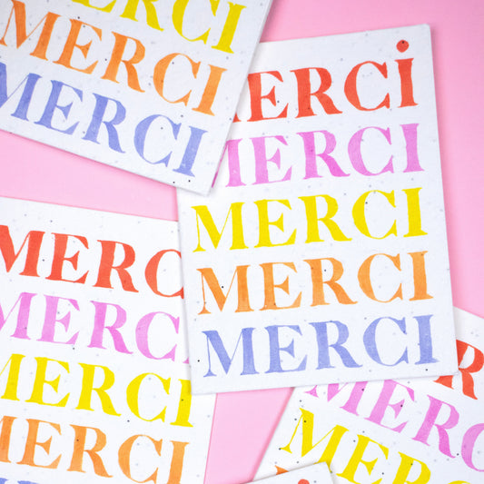 Seed Cards- Merci Print- 8- Pack