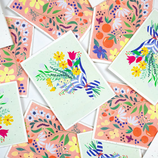 Seed Cards- Floral Print- 8- Pack