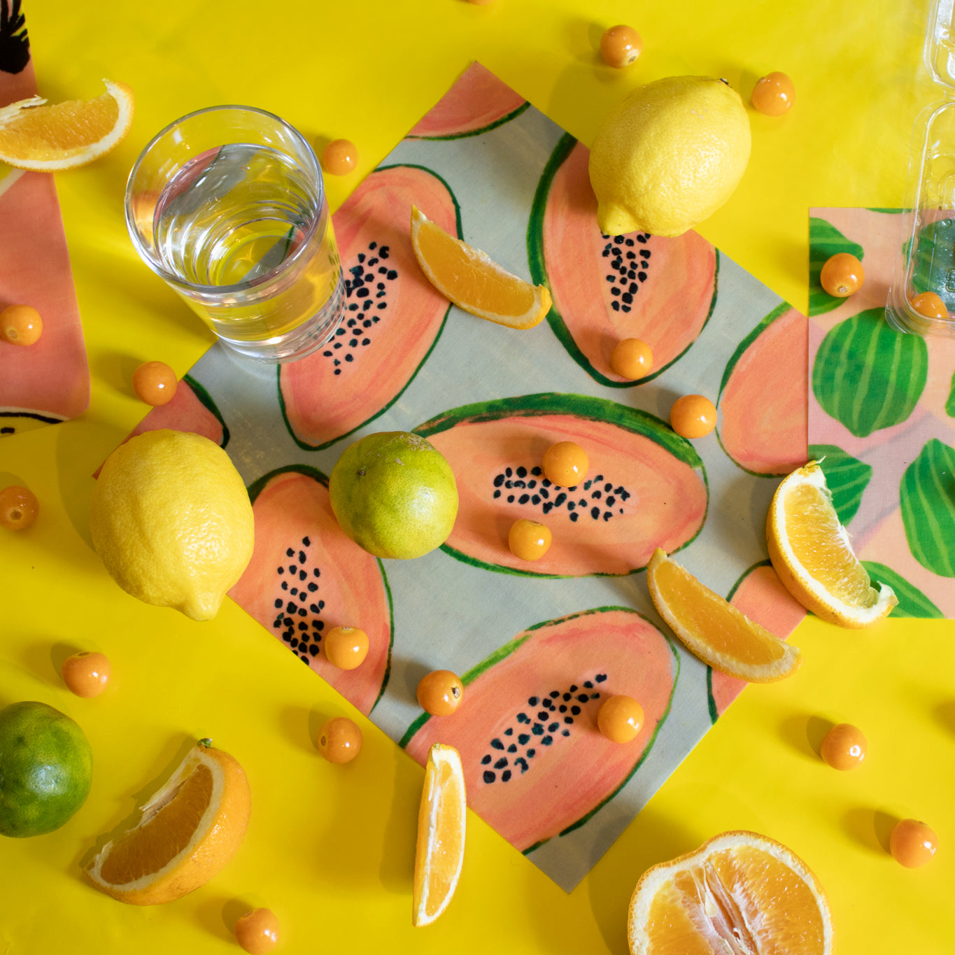 Beeswax Wrap In Fruit Print- 3 pack