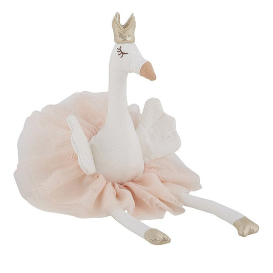 Swan Doll  in Pink Tutu and Gold Crown | Baby Toddler Toy | 13.75"