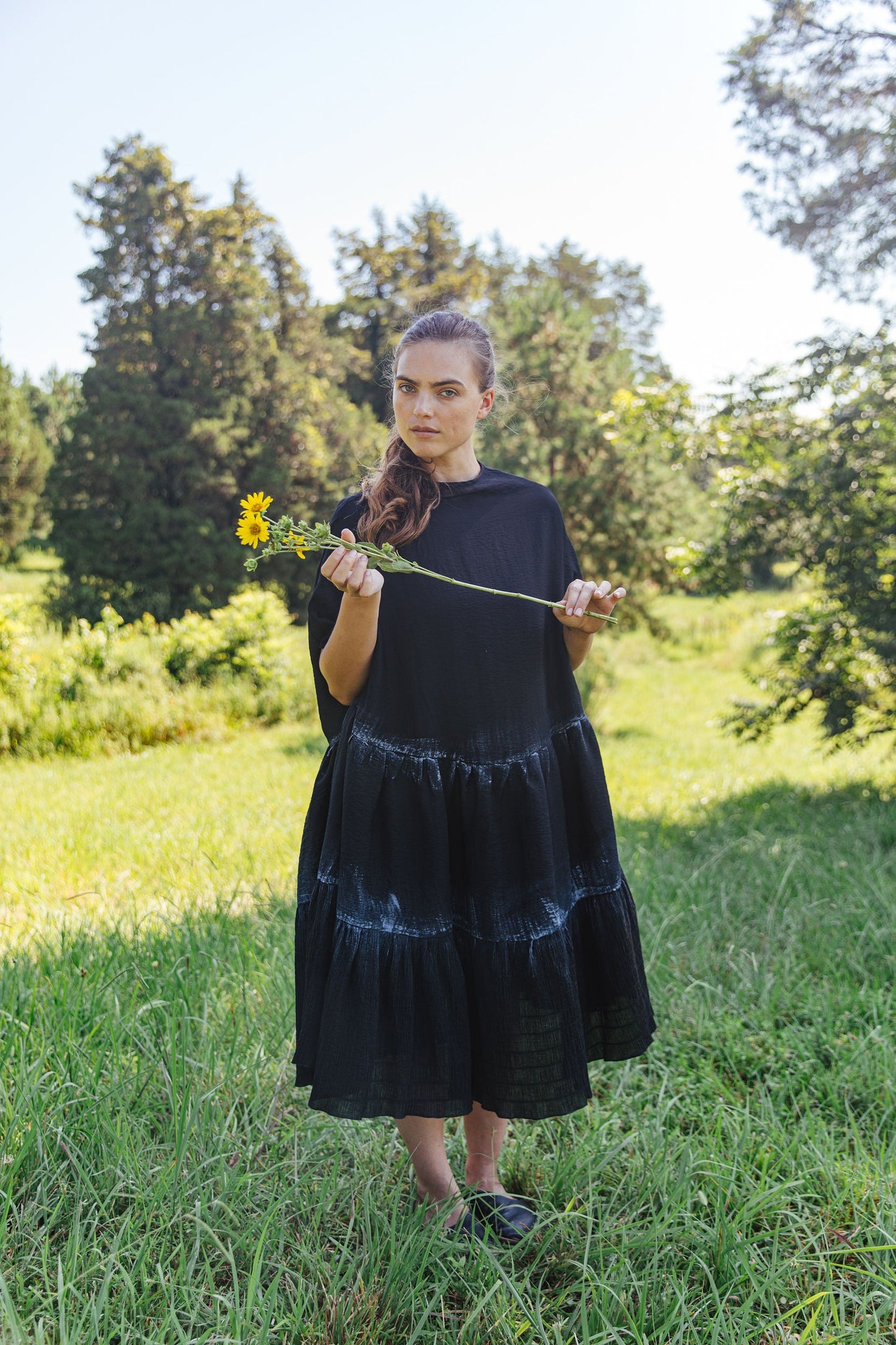 Hand-Painted Sweep Midi Dress