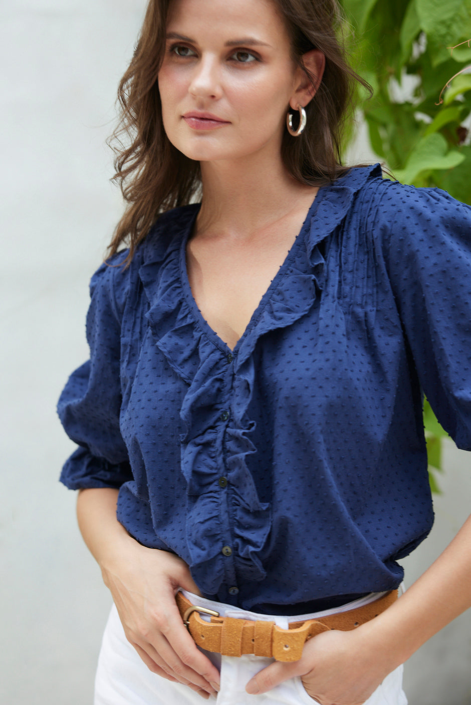 Chloe Shirt in Navy Solid - Osadia Concept Store