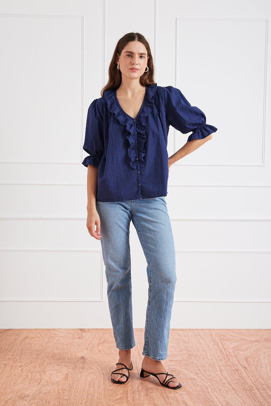 Chloe Shirt in Navy Solid - Osadia Concept Store