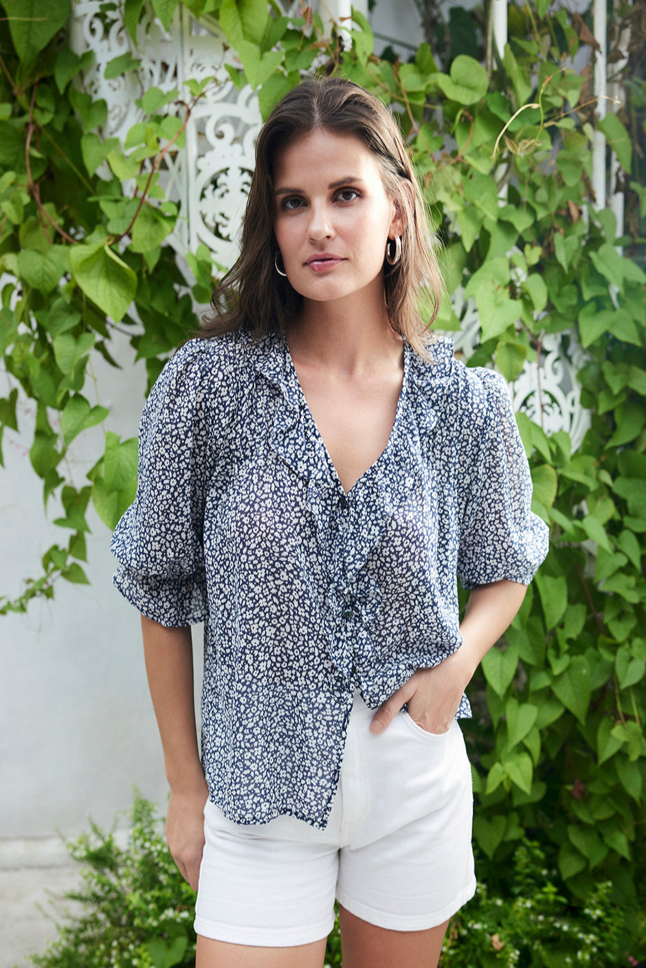 Chloe Shirt in Navy Vintage Bloom - Osadia Concept Store
