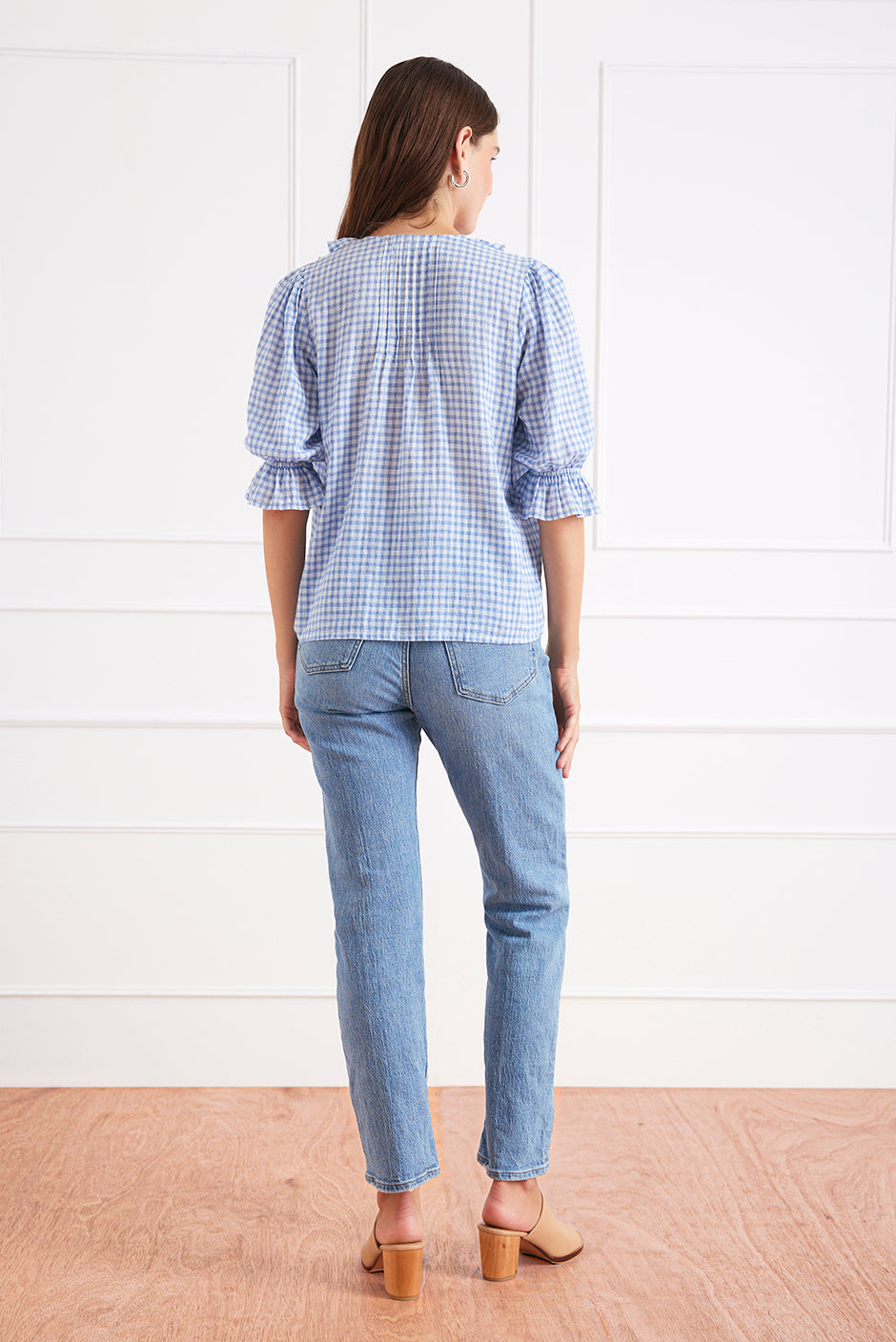 Chloe Shirt in Petite Blue Plaid - Osadia Concept Store
