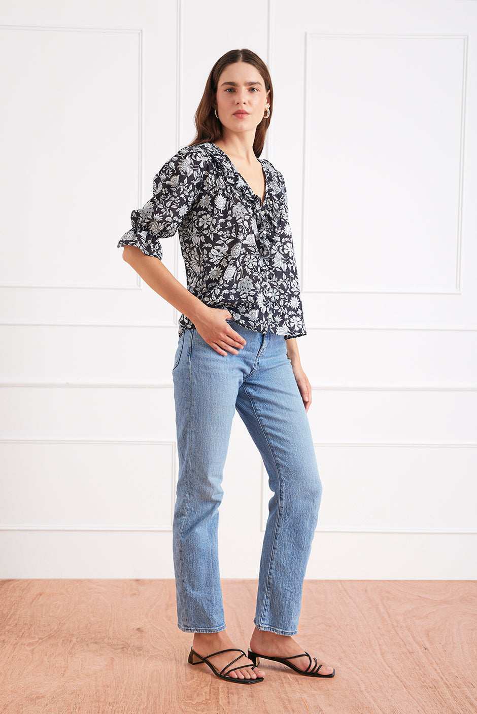 Chloe Shirt in Midnight Garden - Osadia Concept Store