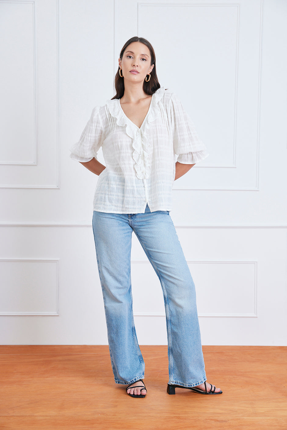 Chloe Shirt in Off White Plaid - Osadia Concept Store