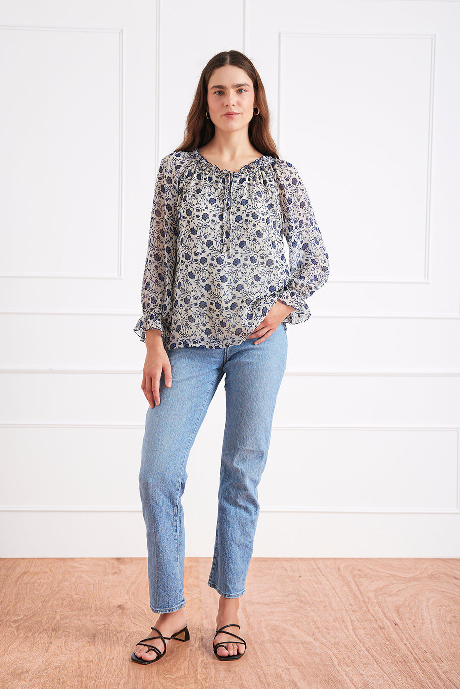 Esme Top in Sapphire Vines - Osadia Concept Store