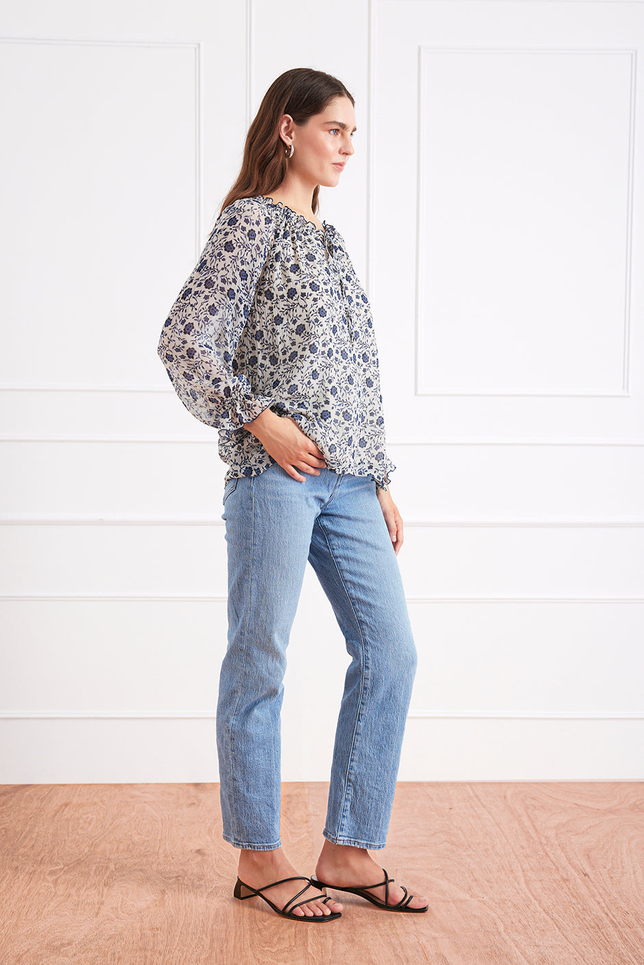 Esme Top in Sapphire Vines - Osadia Concept Store