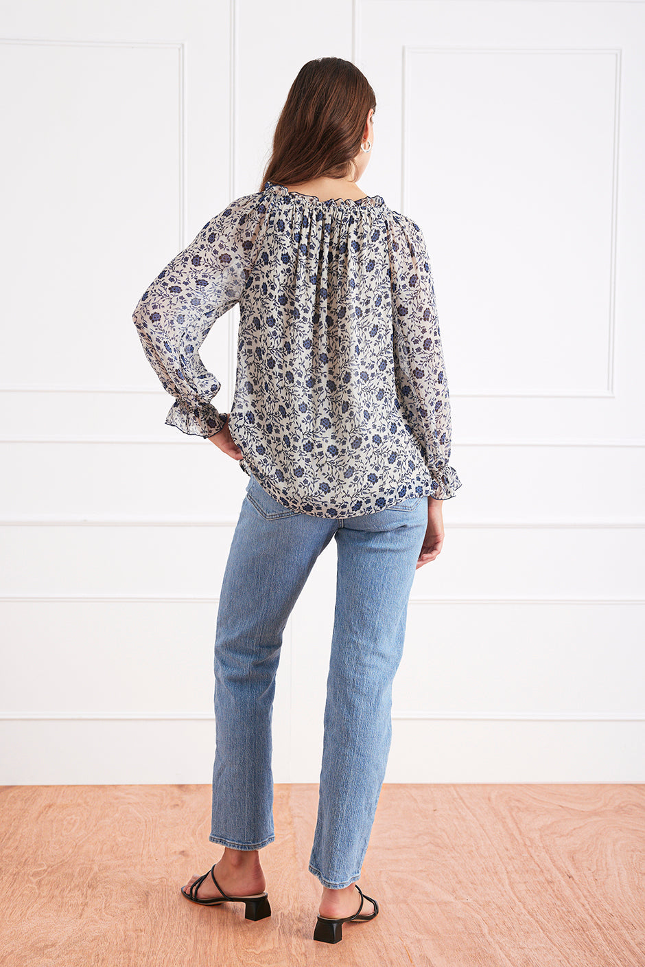 Esme Top in Sapphire Vines - Osadia Concept Store