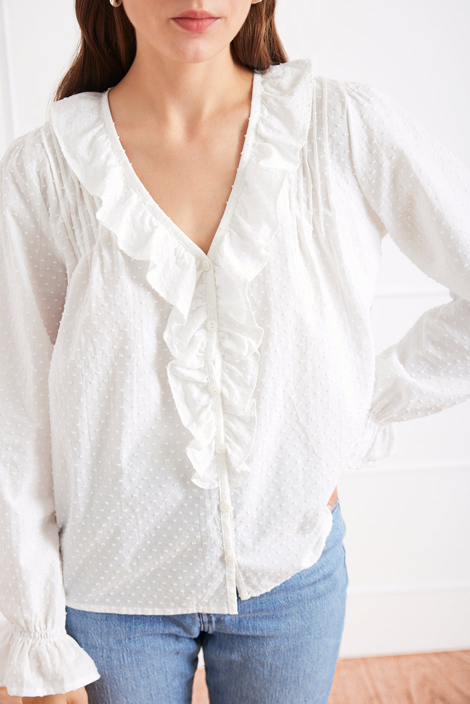 Long Sleeve Chloe Shirt in Off White - Osadia Concept Store