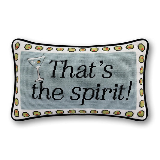 That's The Spirit Needlepoint Pillow