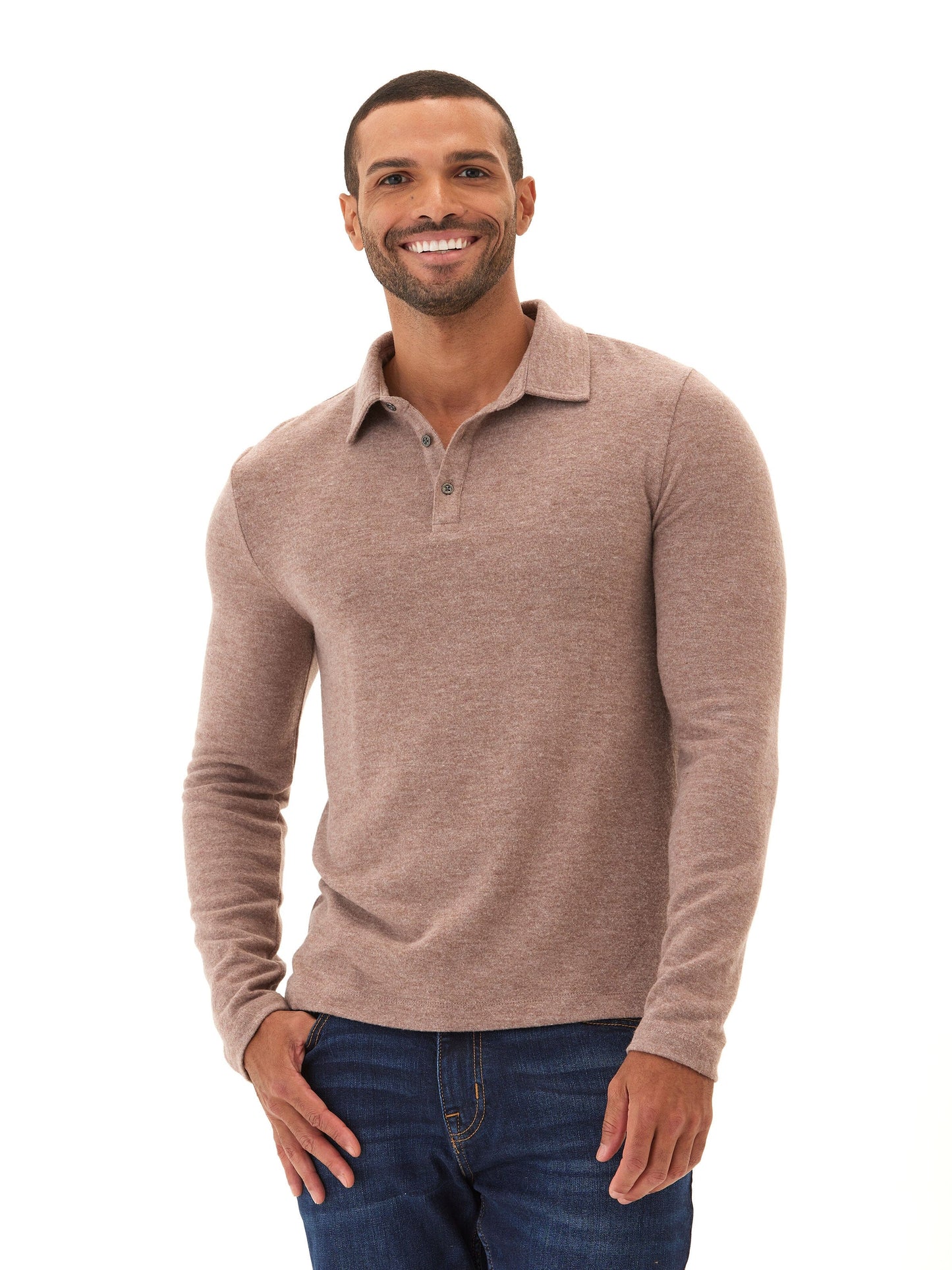 Henrique Sweater Knit Long Sleeve Polo