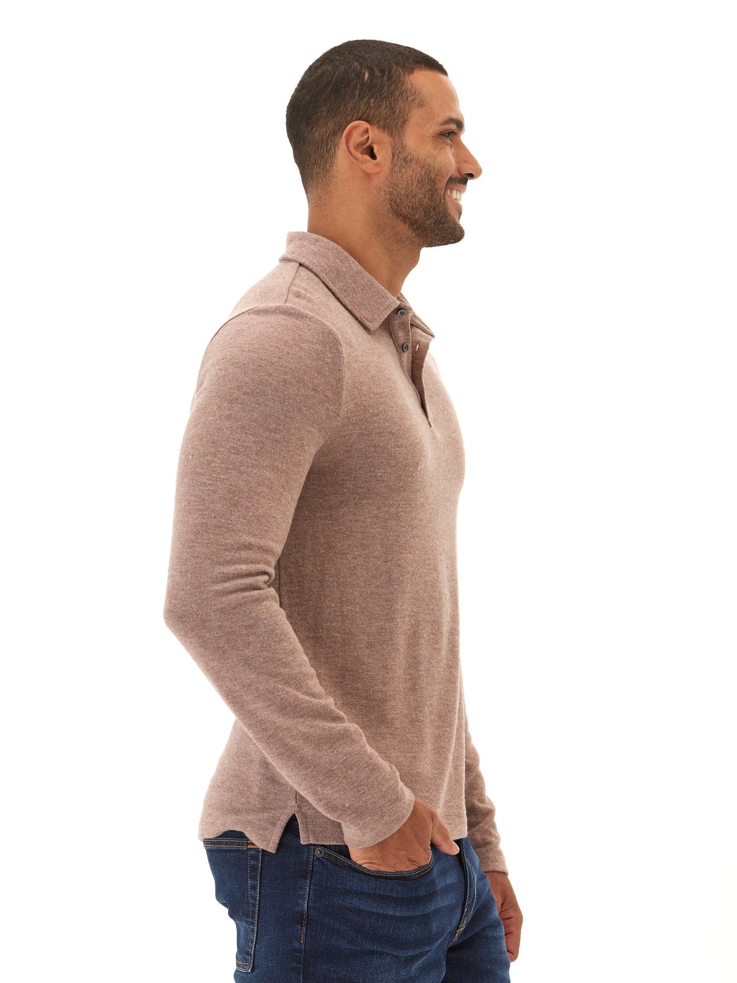 Henrique Sweater Knit Long Sleeve Polo