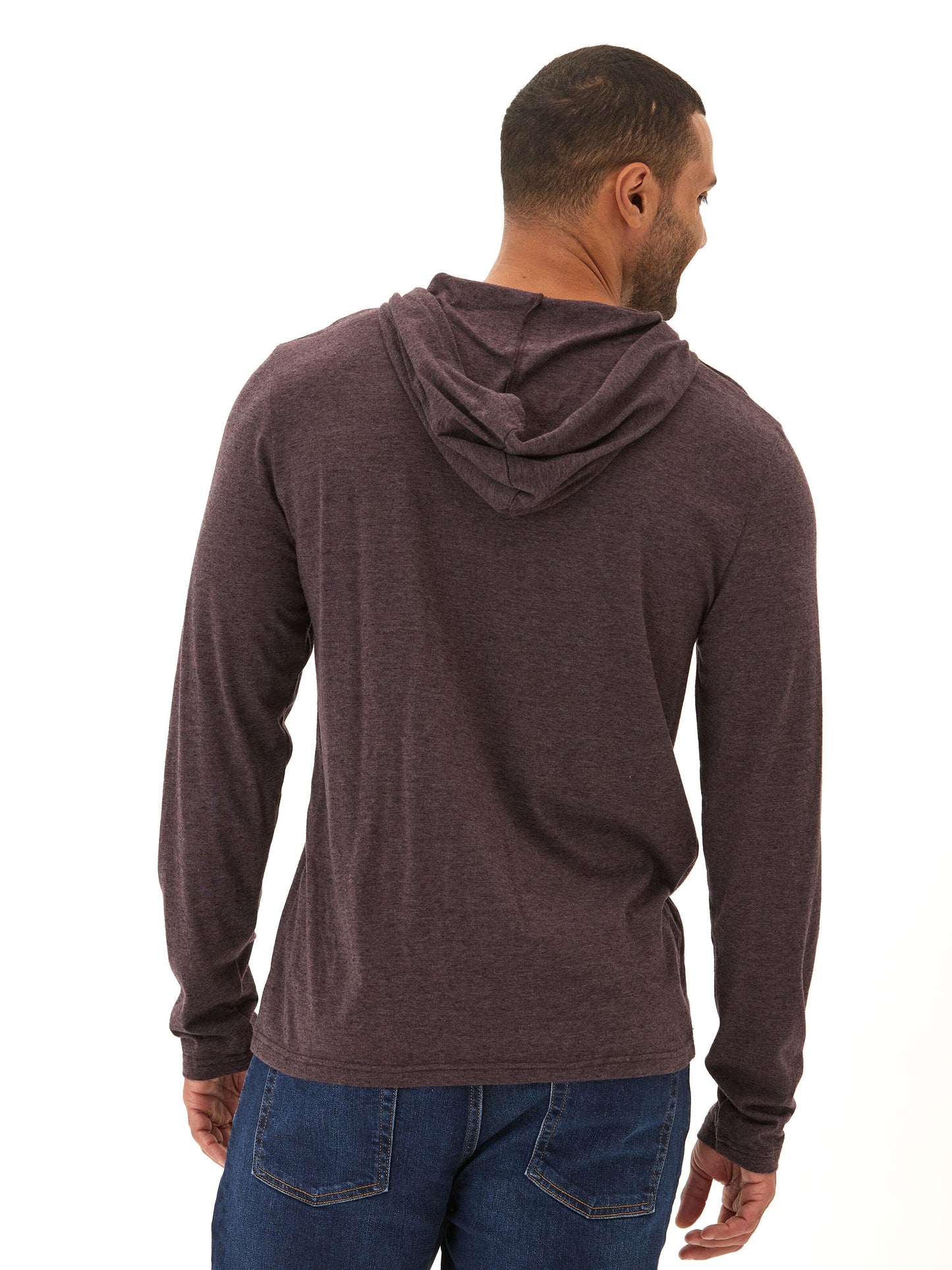 Black Fleck Triblend Henley Hoodie