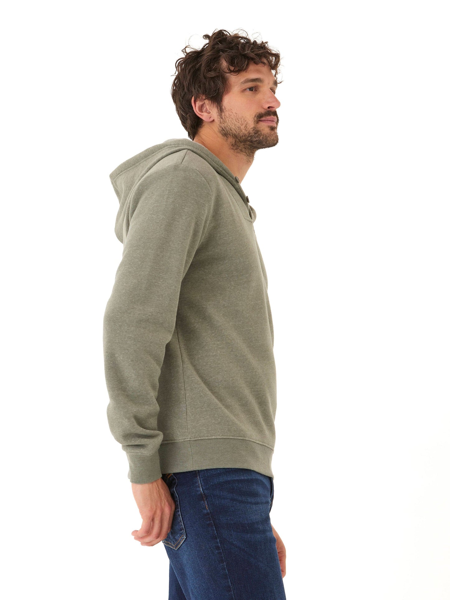 Kieran Triblend Fleece Henley Hoodie