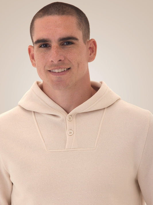 Kieran Triblend Fleece Henley Hoodie