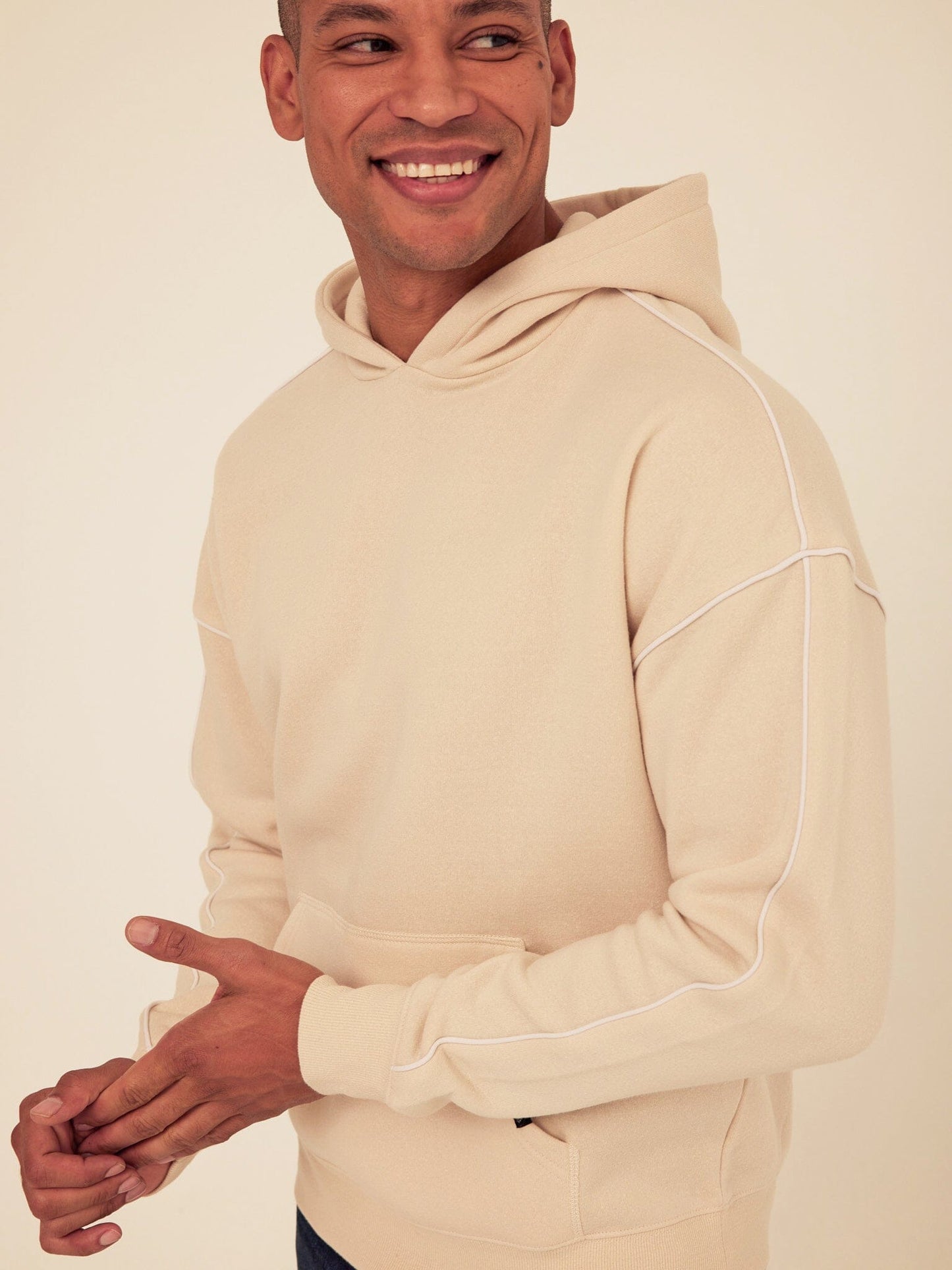 Marcel Triblend Fleece Contrast Piping Pullover Hoodie