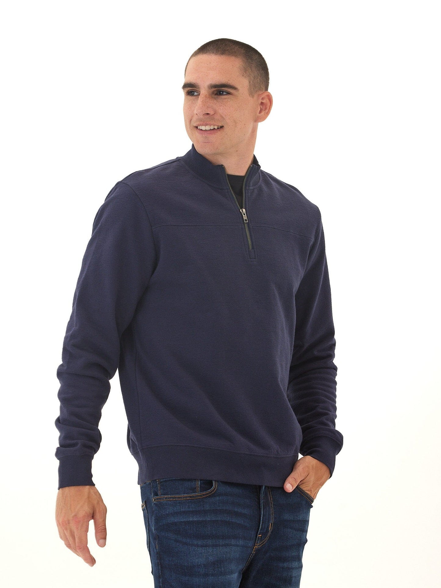 Christian Comfort Slub Terry Half Zip Pullover