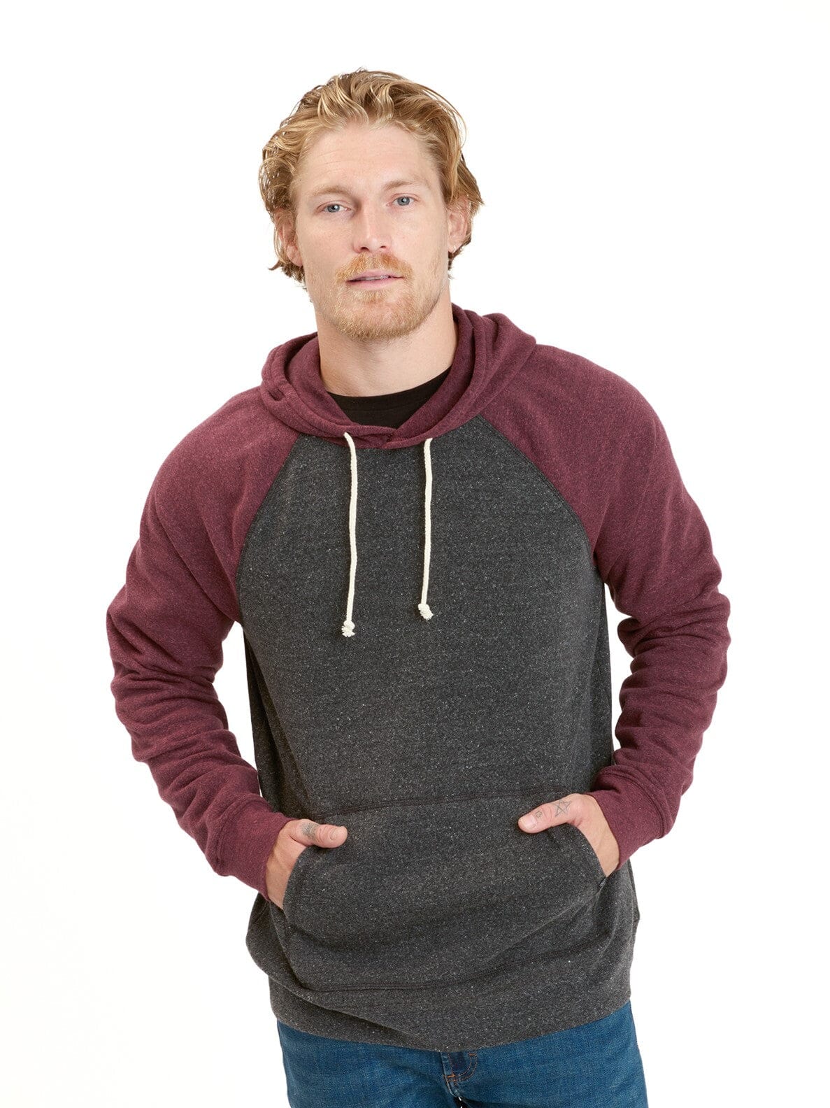 Colorblock Raglan Triblend Hoodie
