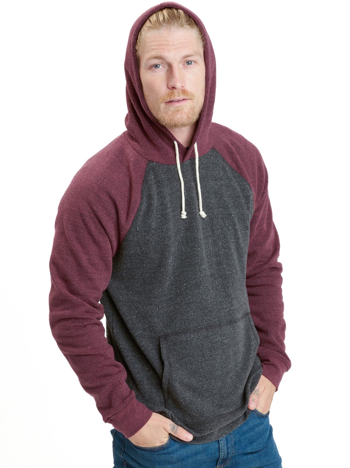 Colorblock Raglan Triblend Hoodie