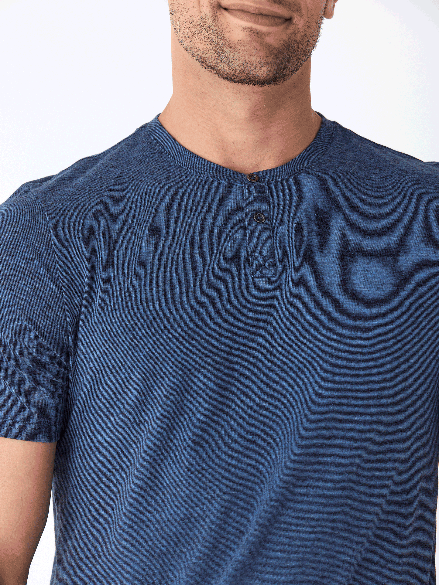 Black Fleck Triblend Henley