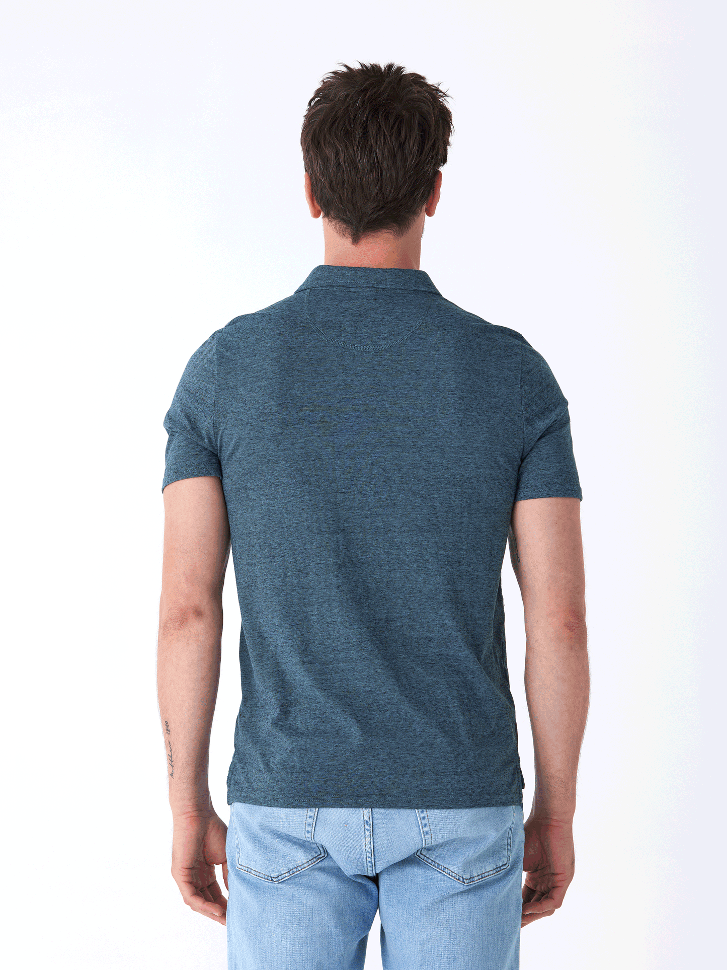 Black Fleck Triblend Jersey Polo