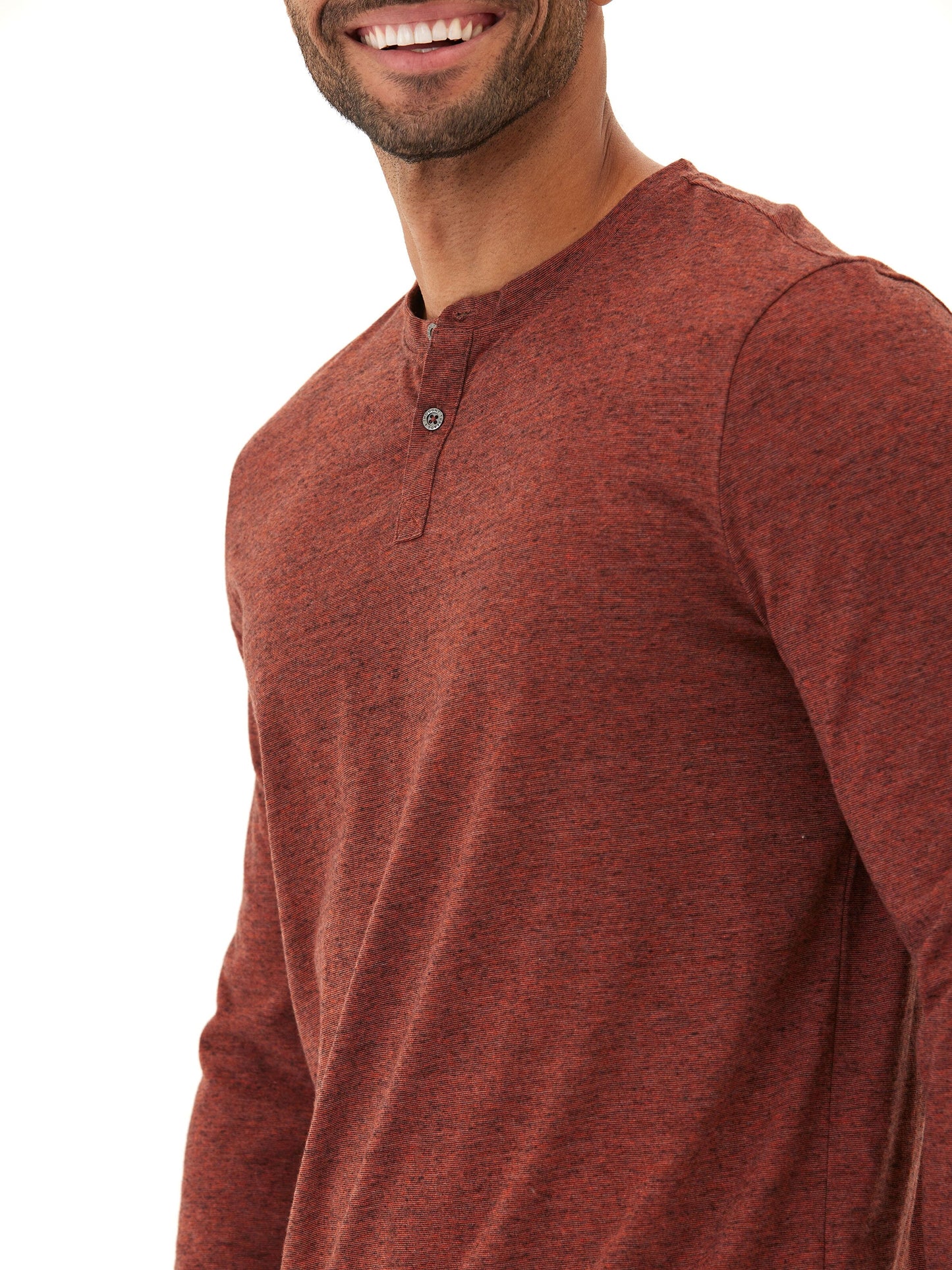 Braeden Black Fleck Long Sleeve Triblend Henley