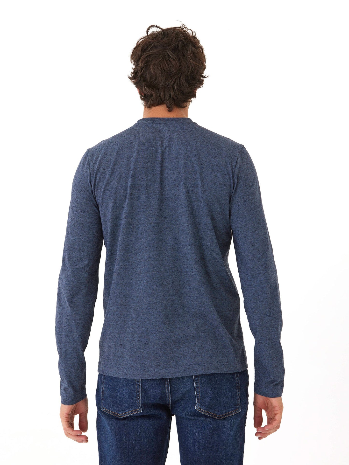Braeden Black Fleck Long Sleeve Triblend Henley