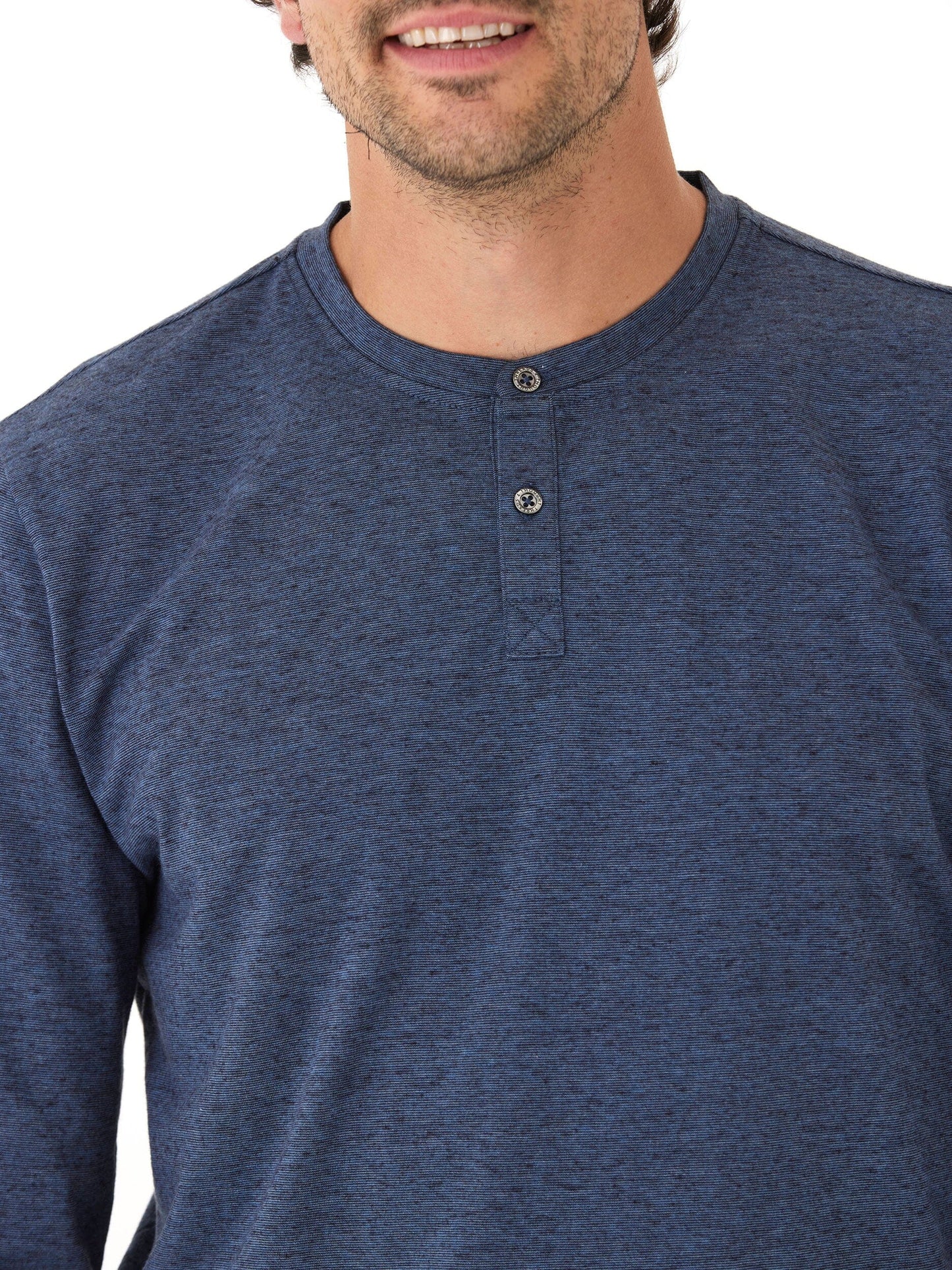 Braeden Black Fleck Long Sleeve Triblend Henley