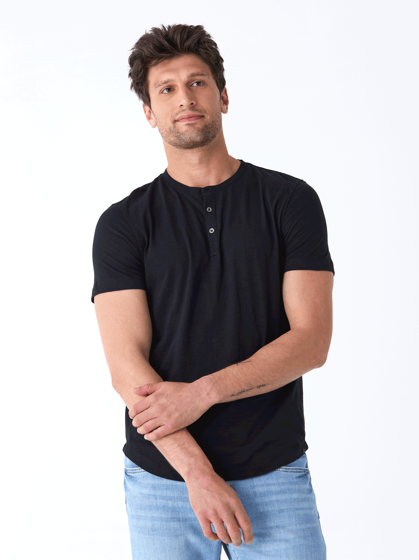 Heath Slub Jersey Short Sleeve Henley