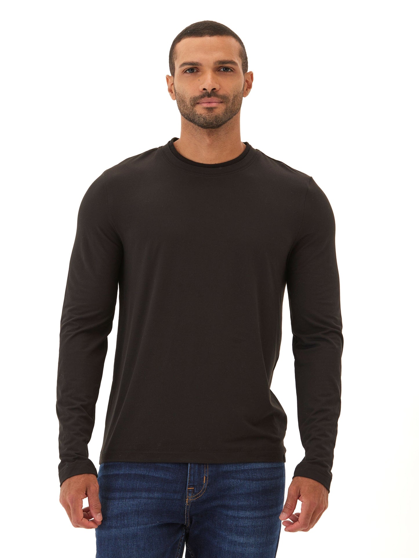 Parker Luxe Jersey Double Rib Long Sleeve Crew