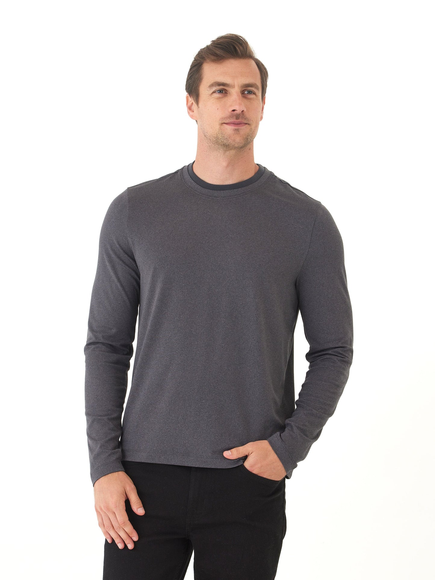 Parker Luxe Jersey Double Rib Long Sleeve Crew
