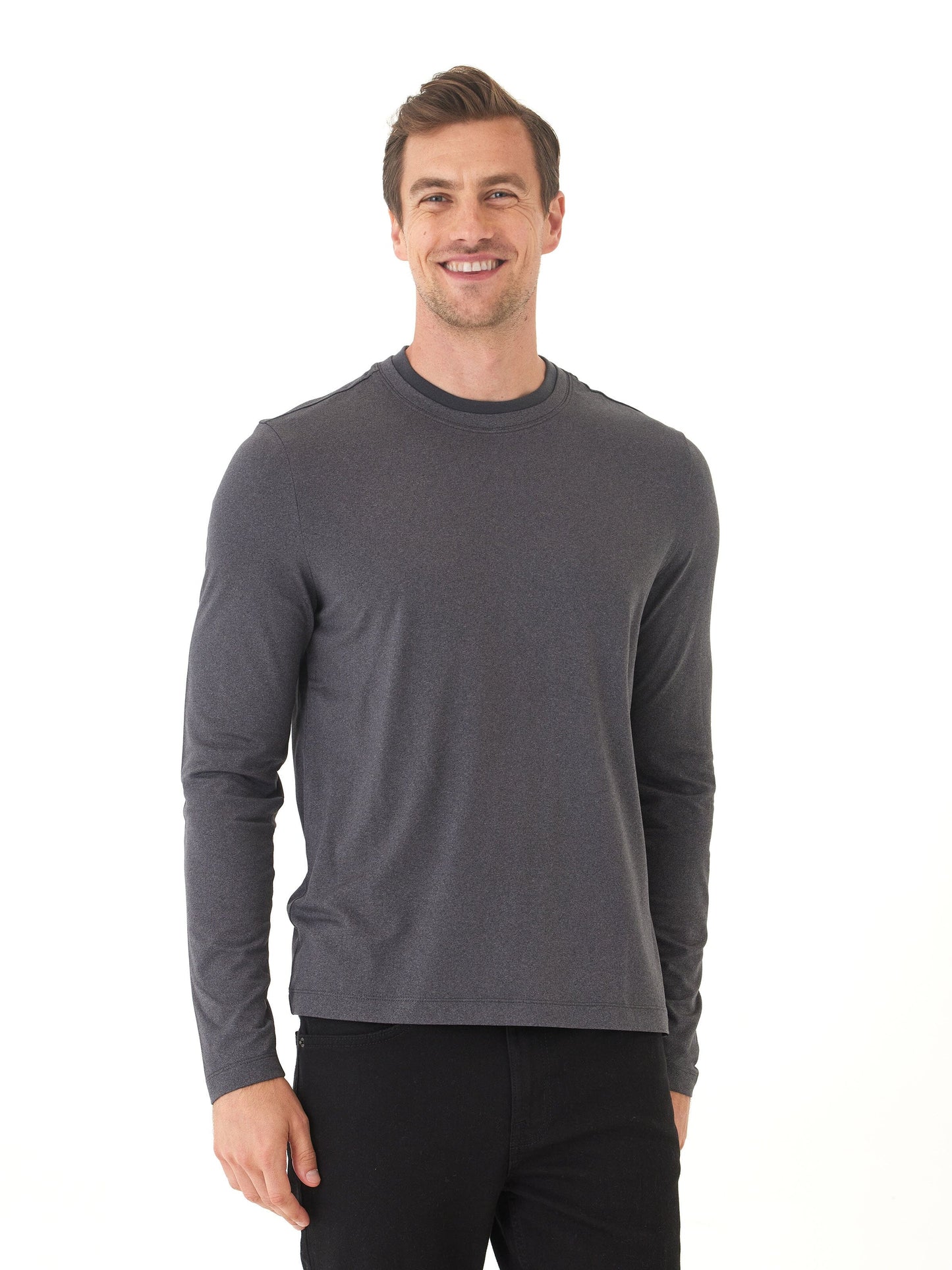 Parker Luxe Jersey Double Rib Long Sleeve Crew