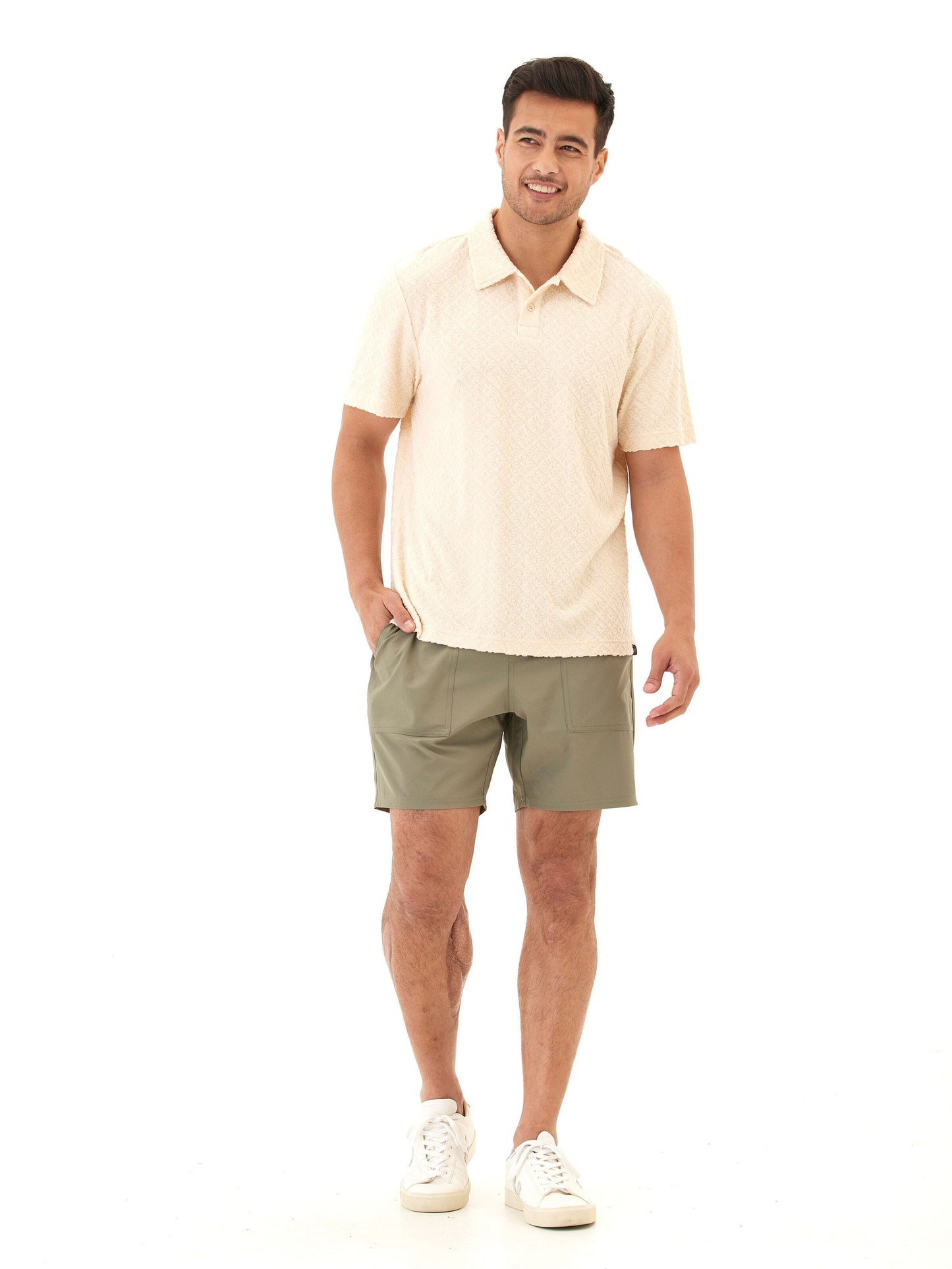 Darryn Jacquard Terry 2-Button Polo