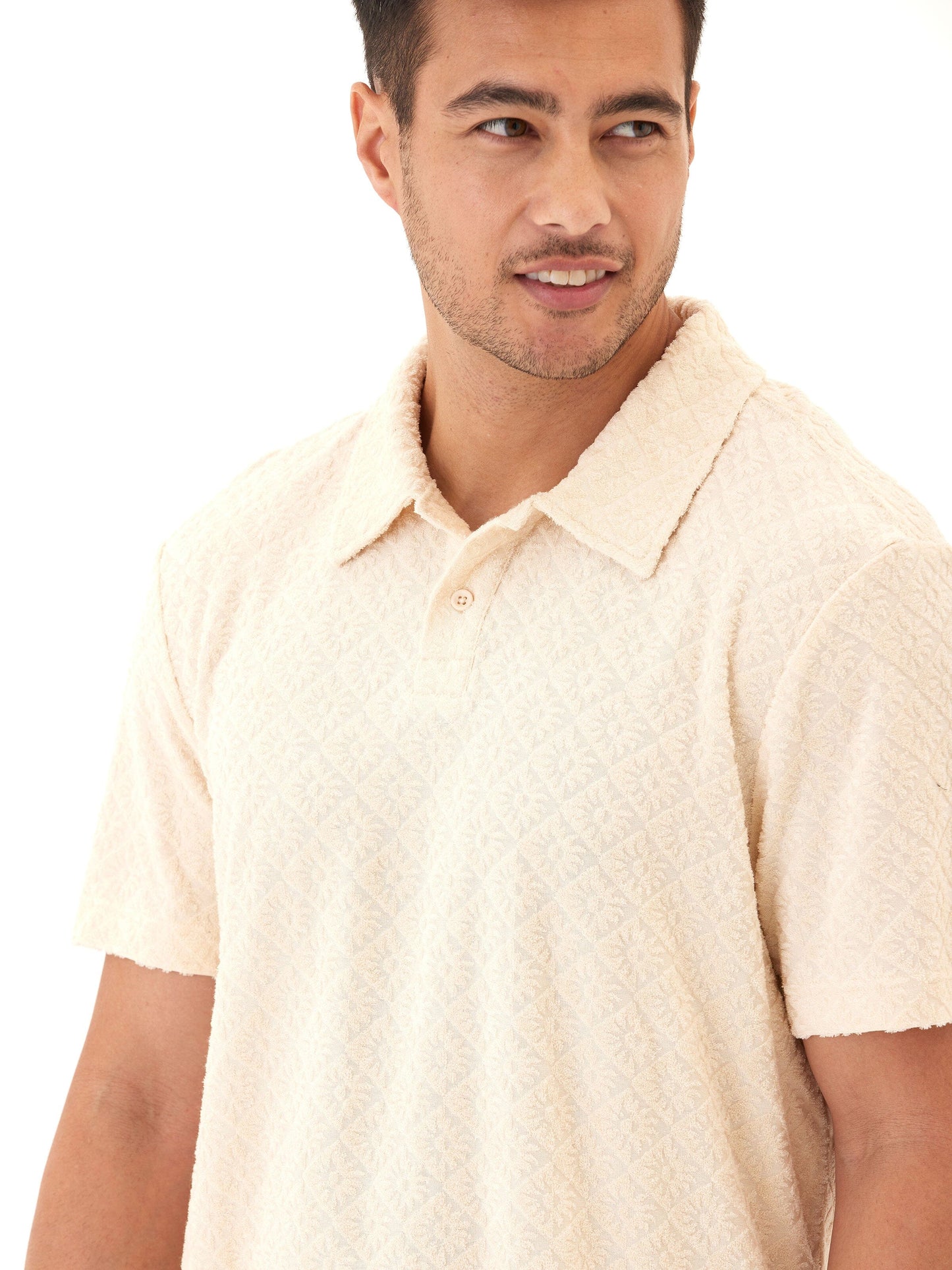 Darryn Jacquard Terry 2-Button Polo