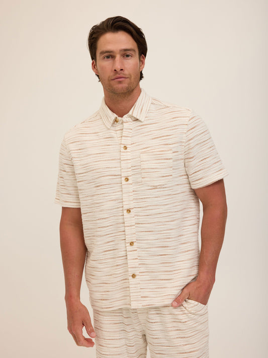 Paxton Shoreline Terry Button-Down Pocket Shirt