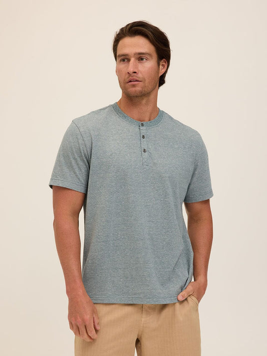 Carlos Light Fleck Jersey 3-Button Henley