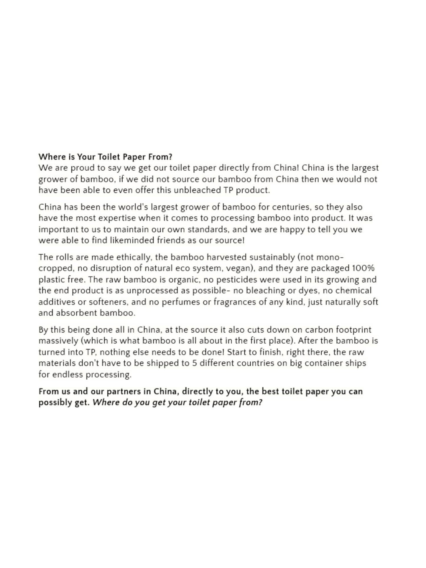 Panda Eco Paper | Bamboo Toilet Paper