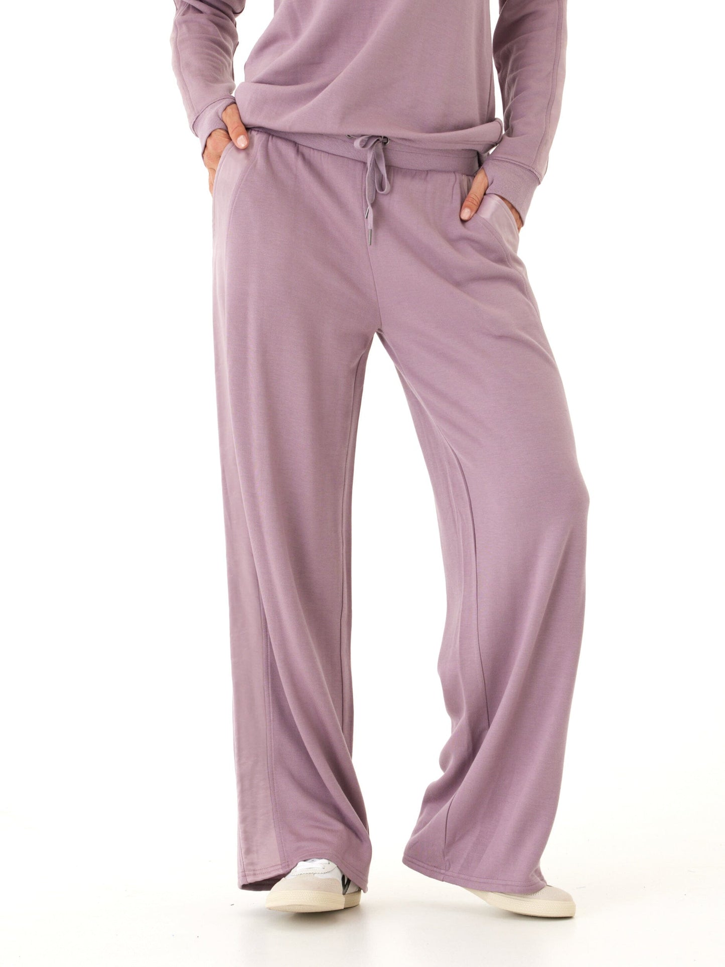 Diane Feather Fleece Satin Trim Detail Pant