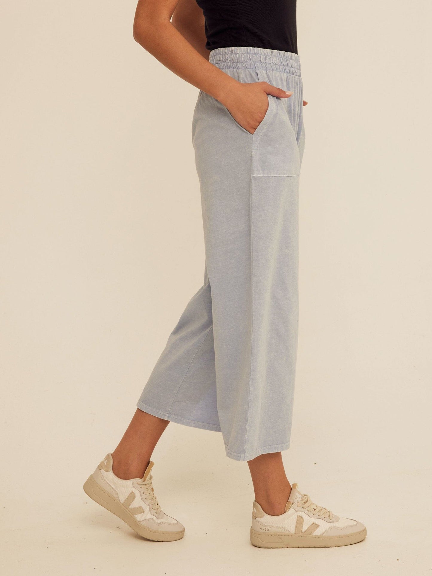 Alva Mineral Wash Eco Jersey Wide Leg Capri Pant