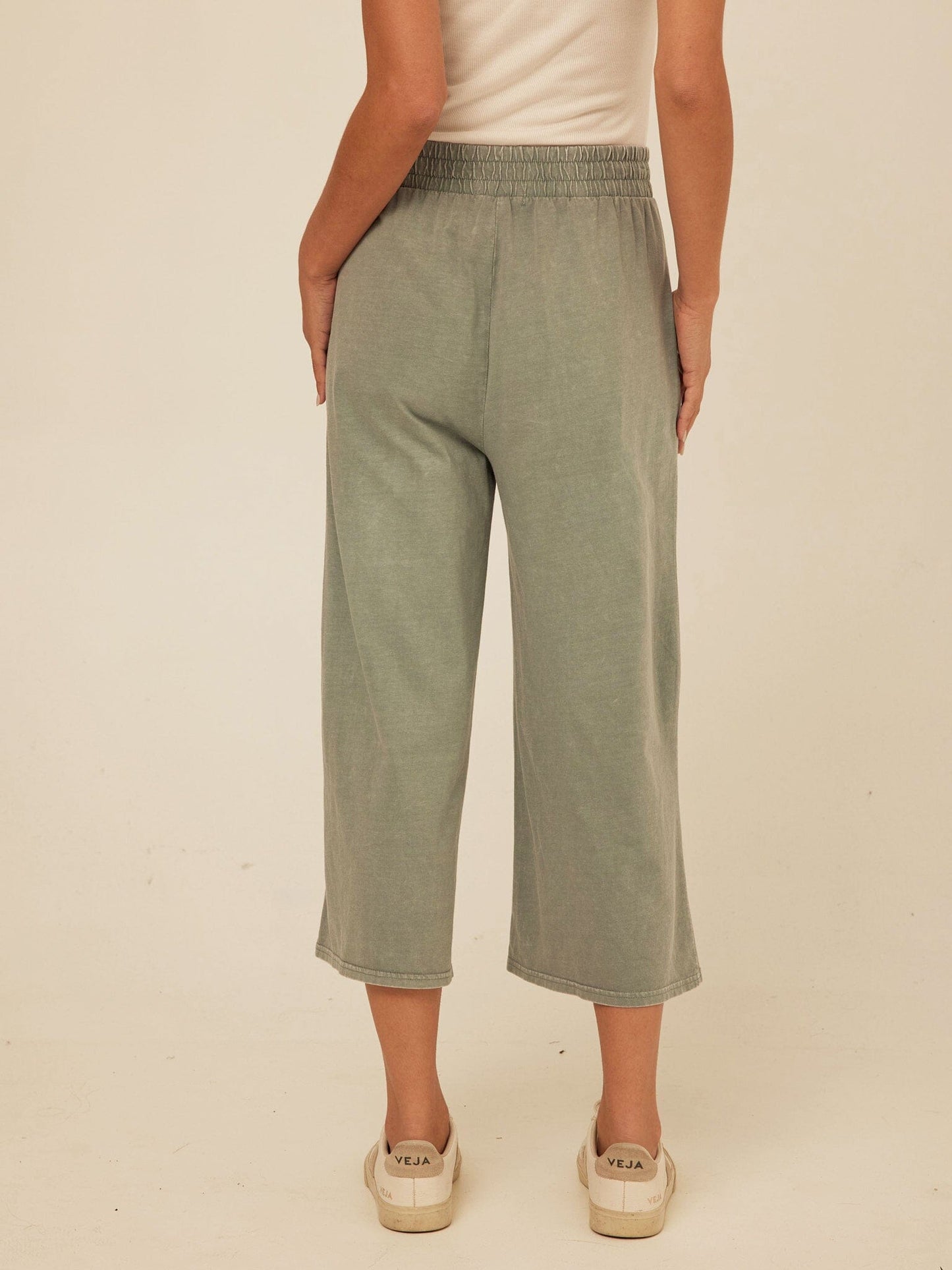 Alva Mineral Wash Eco Jersey Wide Leg Capri Pant