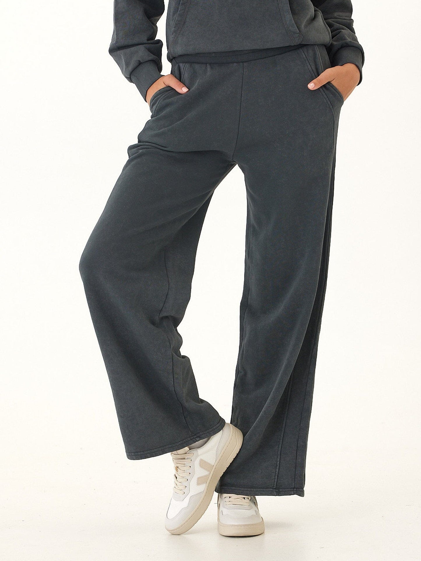 Esmeralda Mineral Wash Cotton Terry Wide Leg Pant