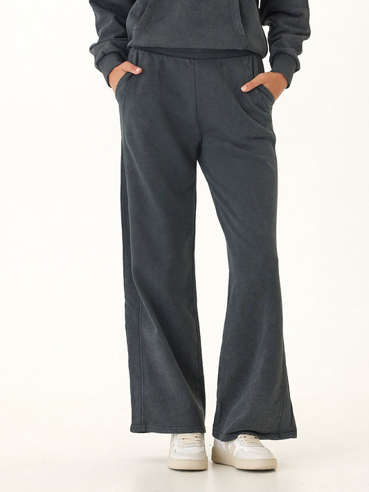 Esmeralda Mineral Wash Cotton Terry Wide Leg Pant
