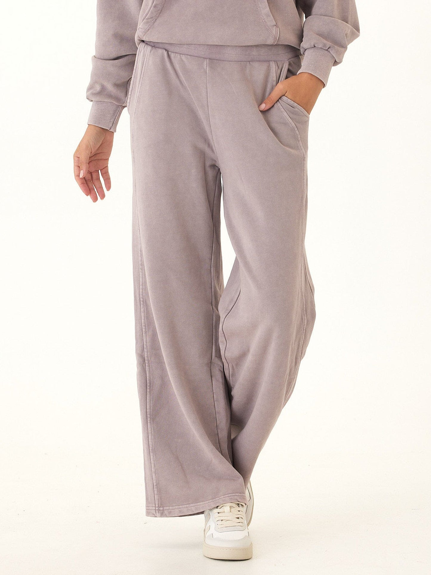 Esmeralda Mineral Wash Cotton Terry Wide Leg Pant