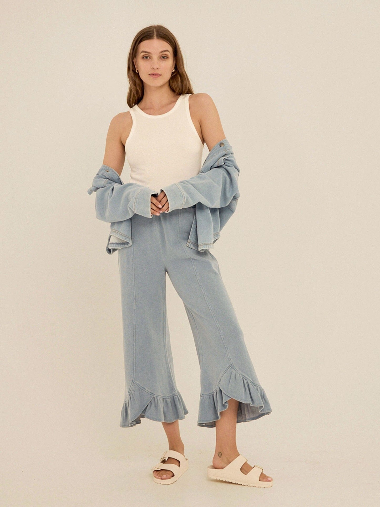 Blaire Denim Terry Button-Down
