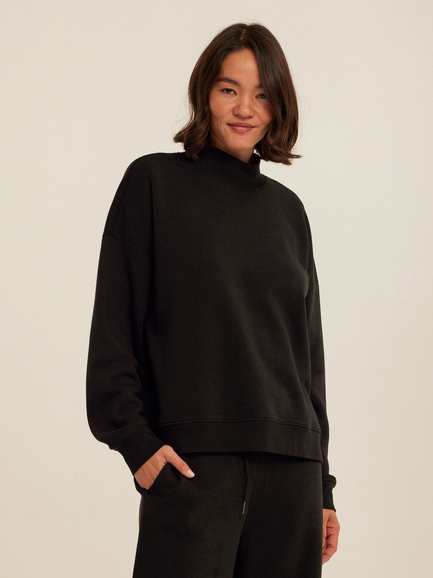 Karlie Triblend Fleece Mock Neck Pullover