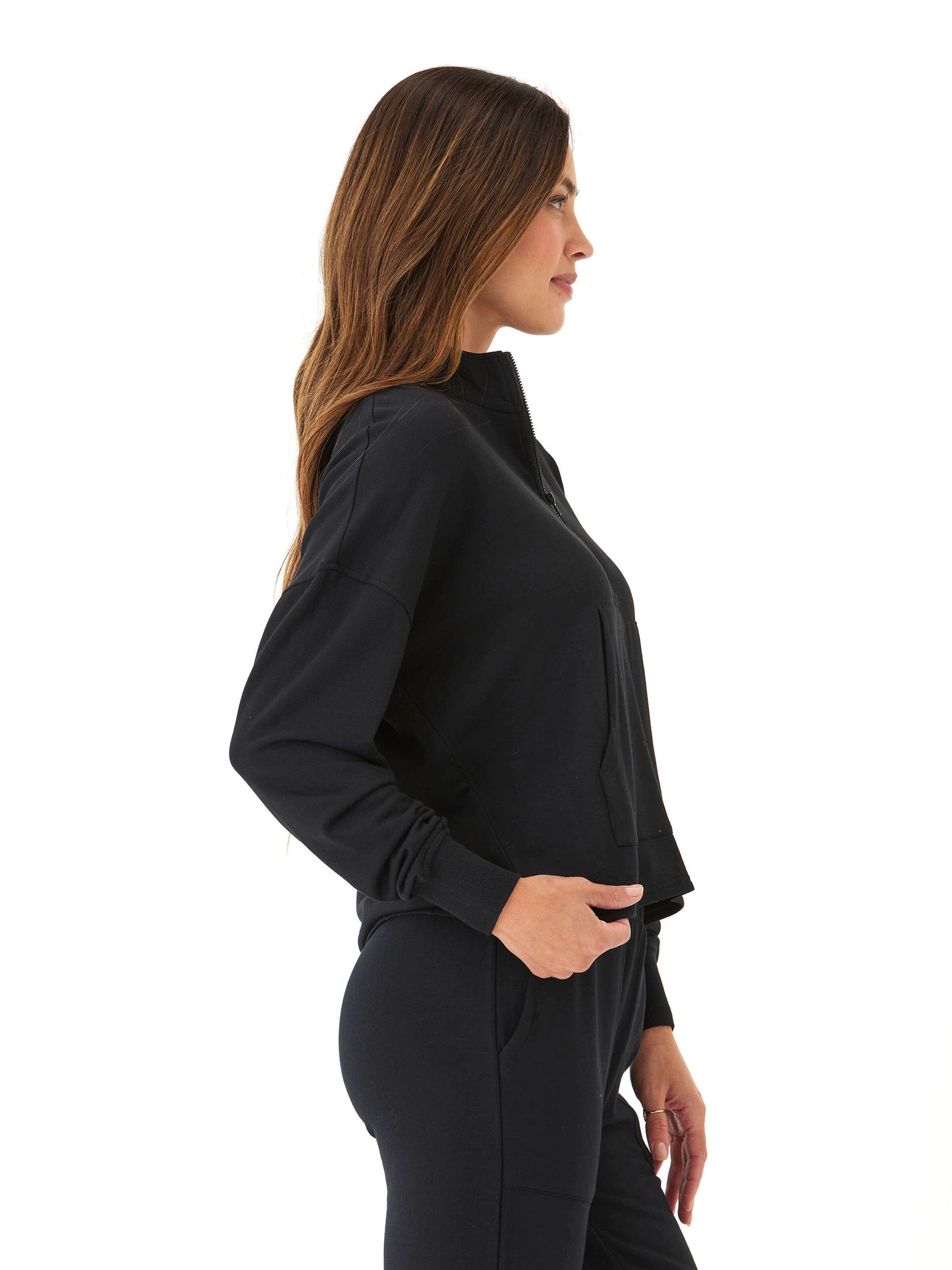 Florynce Feather Fleece Mock Neck Pullover