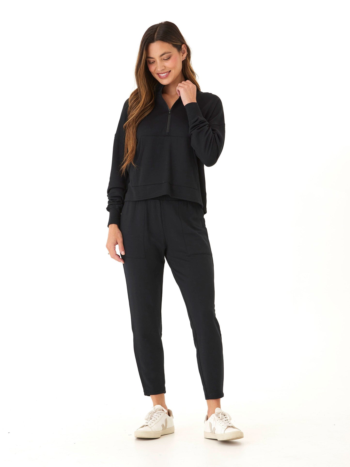 Florynce Feather Fleece Mock Neck Pullover